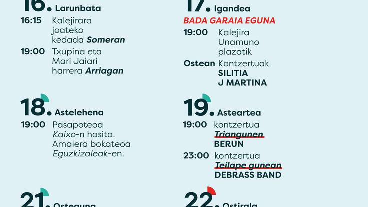 LUBERRI Konpartsaren programazioa