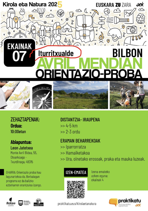 DARABILBO: Avril mendian orientazio-proba